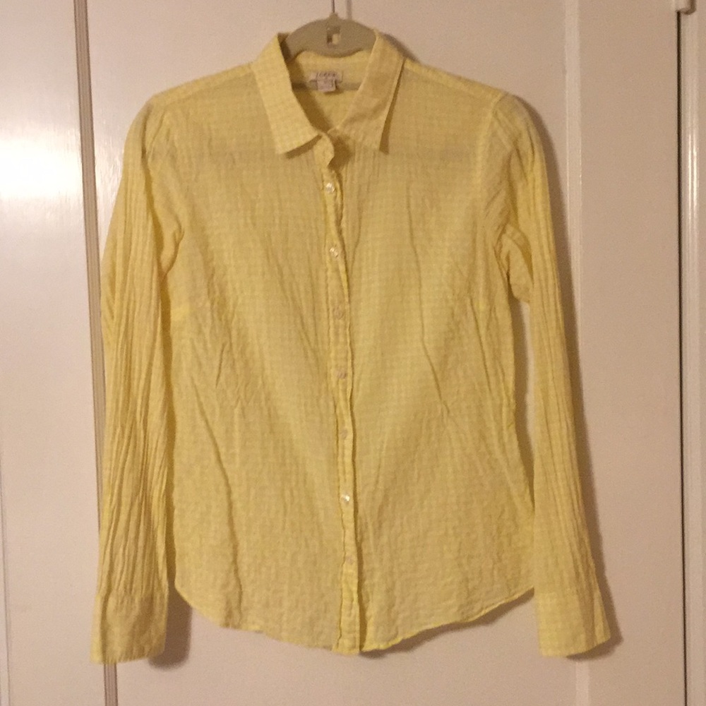 Jcrew Factory yellow gingham shirt size small